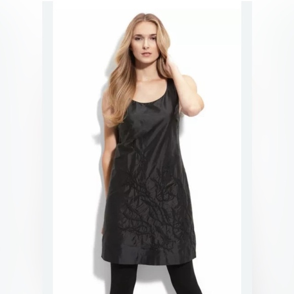 Eileen Fisher Other - Eileen Fisher Black Lace‎ Chemise Silky Sleepwear